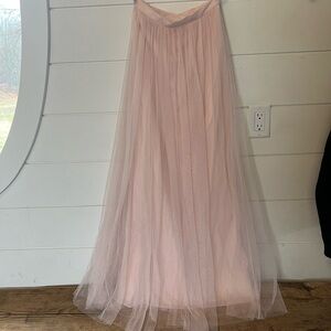 Jenny Yoo blush pink tulle maxi skirt
